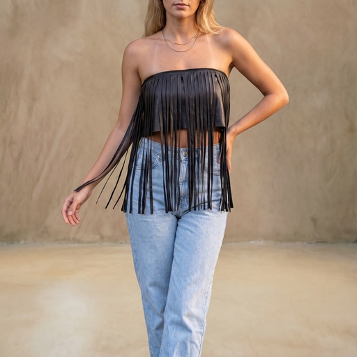 [CUE-1120NEG] TOP ROSALIA NEGRO