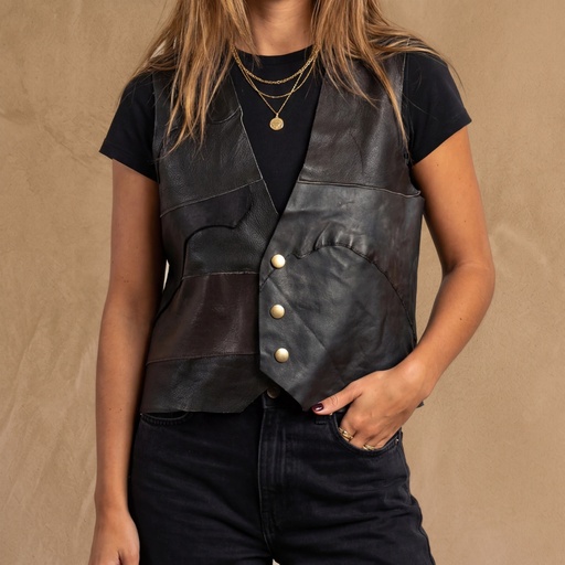 [CUE-7050NEG] CHALECO ALLEGRA NEGRA PATCH
